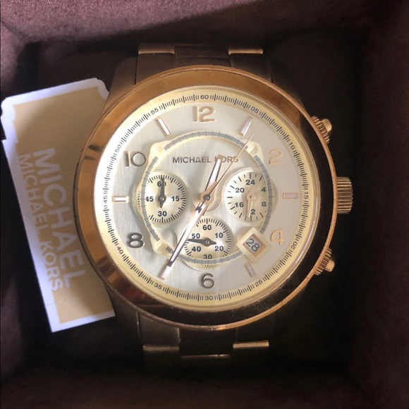 Metallic Runway Gold-tone Stainless Steel Watch